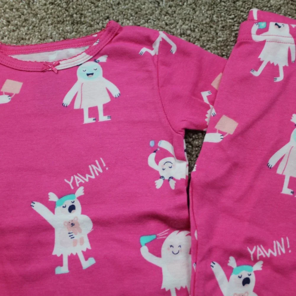 Carters Baby Girl Yeti 4-Piece Pants Pajamas Set 12M 18M 24M 12 18 24 months NWT - Picture 4 of 4